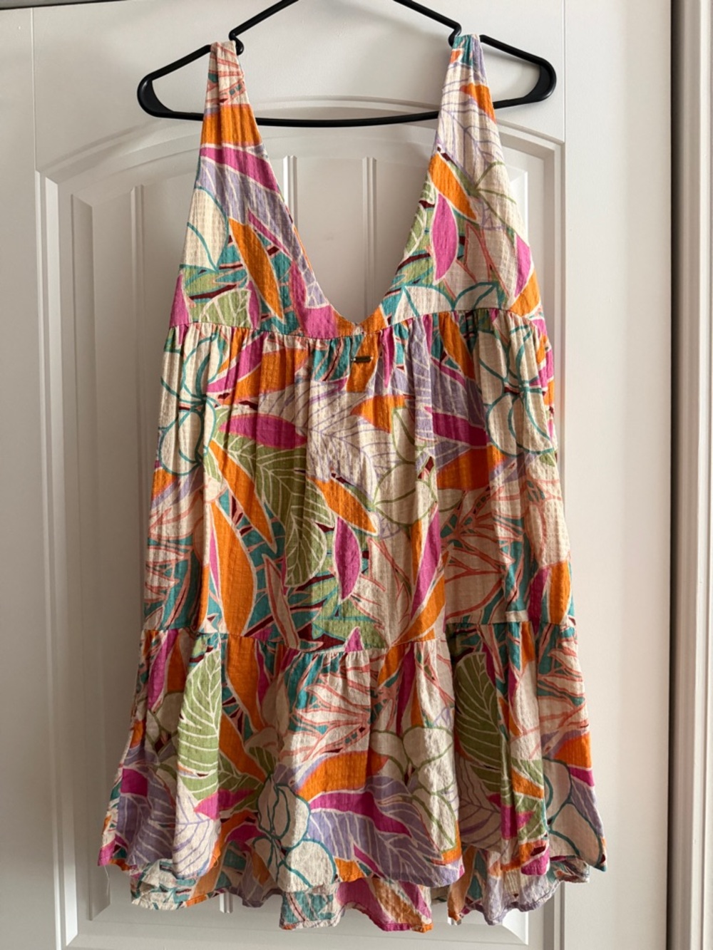 Rip Curl Multicolor Floral Print Tunic Dress - Orange, Teal, Pink, Green, Purple